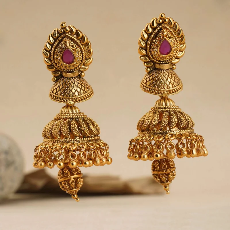 Gold plated Long jhumka earring