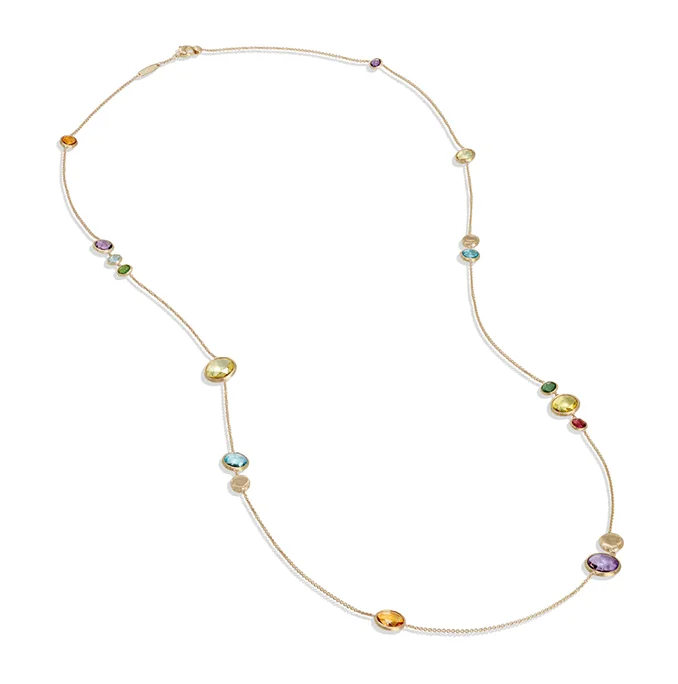 Marco Bicego Jaipur Color Yellow Gold Mixed Gemstone Necklace, 36"