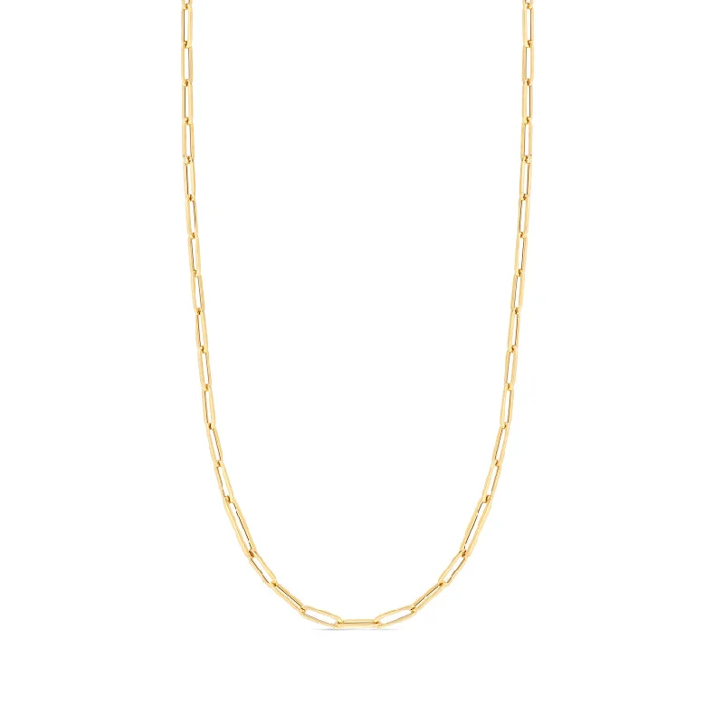 Roberto Coin Designer Gold Paperclip Link Chain, 34"