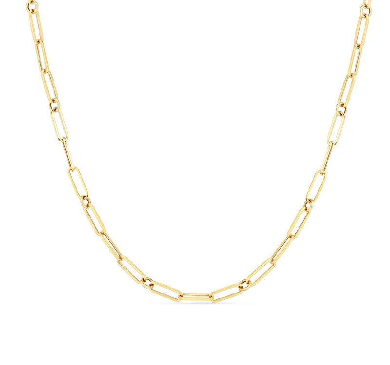 Roberto Coin Designer Gold Yellow Gold Fine Paperclip Necklace, 31"