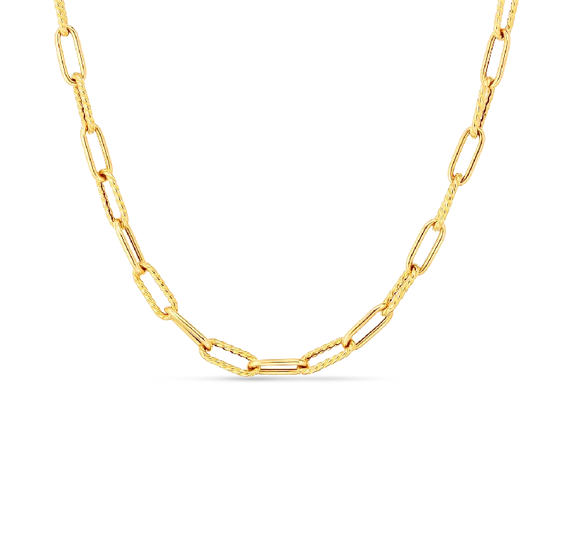 Roberto Coin Designer Gold Yellow Gold Paperclip Necklace