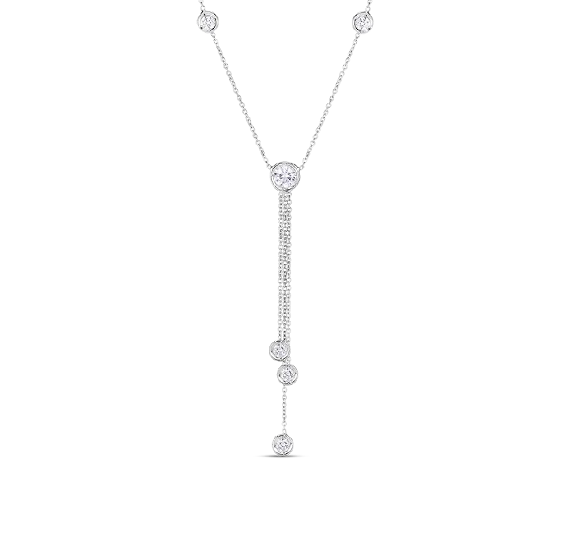 Roberto Coin Diamonds by the Inch White Gold Triple Drop Necklace