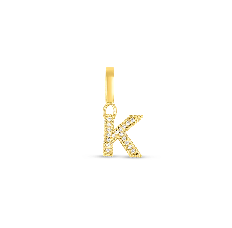 Roberto Coin Princess Yellow Gold Diamond Letter "K" Charm