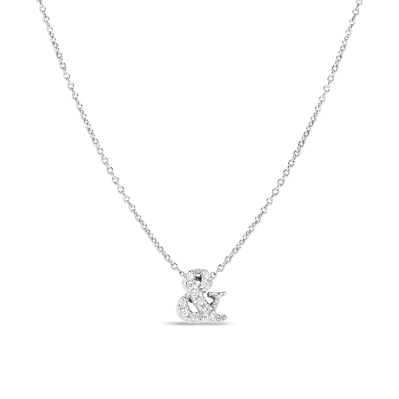 Roberto Coin Tiny Treasures White Gold Diamond "&" Symbol Necklace