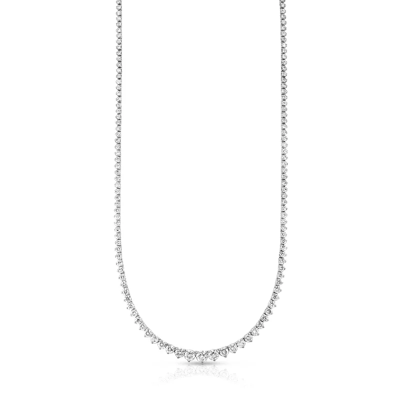 Sabel Collection White Gold Round Diamond Gradient Eternity Necklace