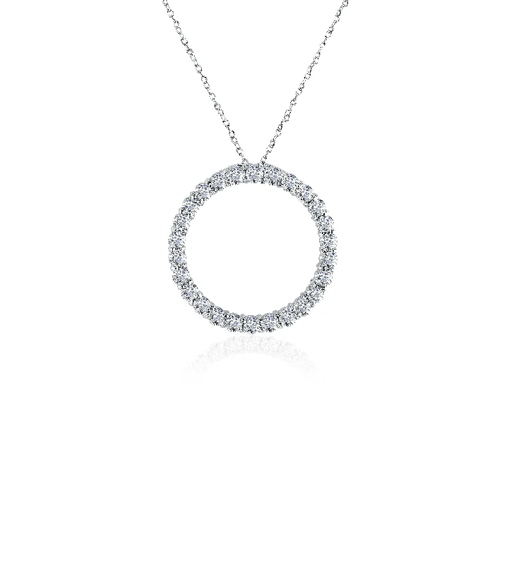 Sabel Collection White Gold Round Diamond Circle Pendant