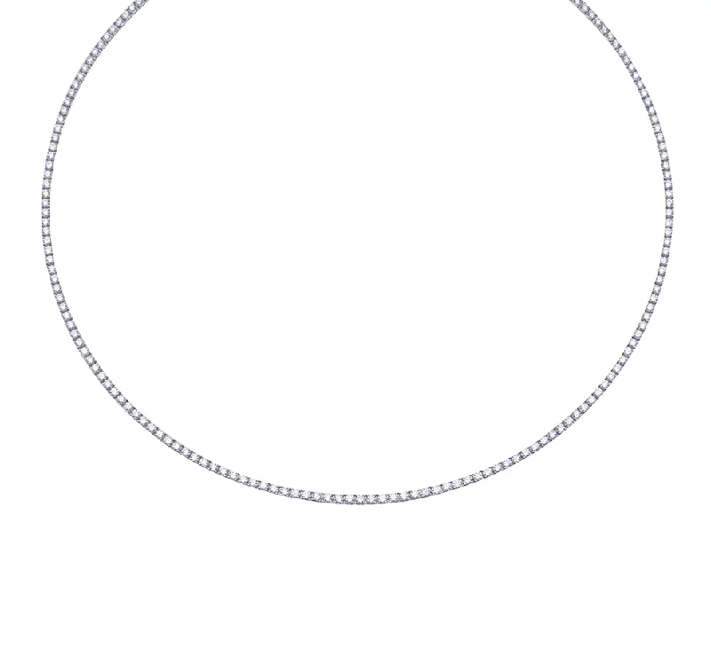 Sabel Collection White Gold Round Diamond Eternity Necklace