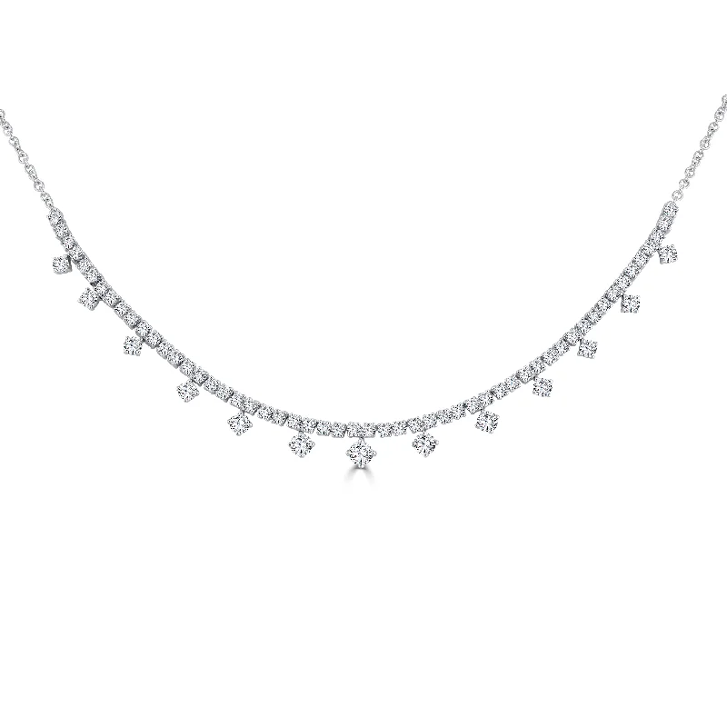 Sabel Collection White Gold Round Diamond Necklace