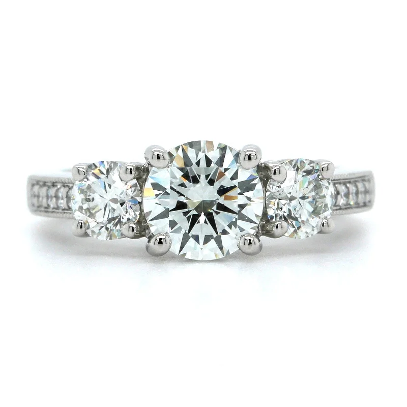 Platinum 3 Stone Diamond Engagement Ring