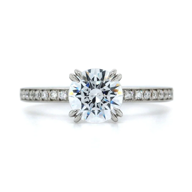 Platinum Double Claw Prong Engagement Ring Setting