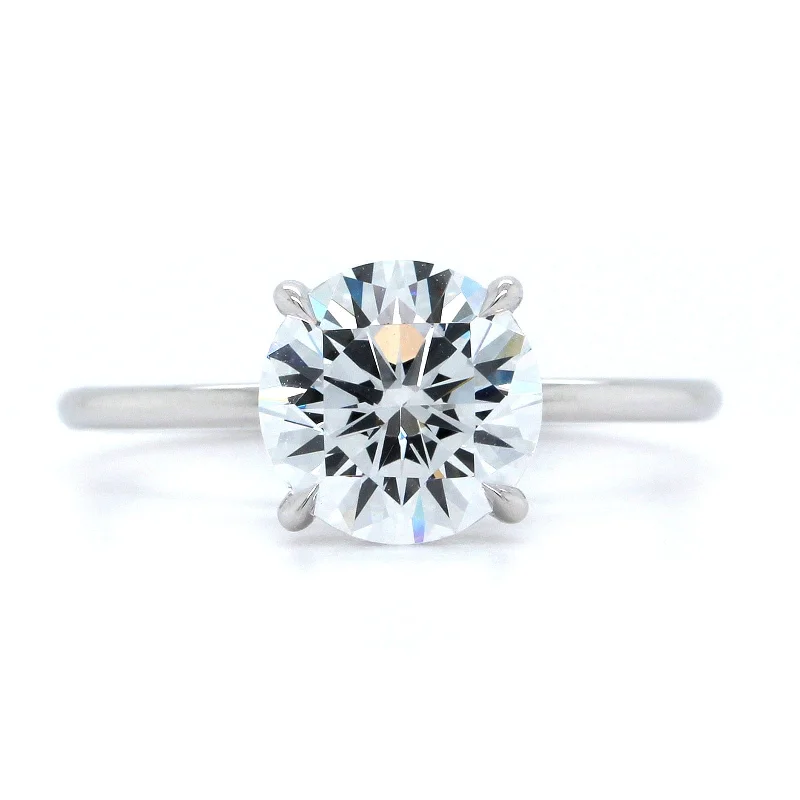 Platinum Round 4 Prong Solitaire Engagement Ring Setting