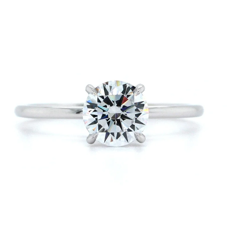 Platinum Round 4 Prong Solitaire Engagement Ring Setting