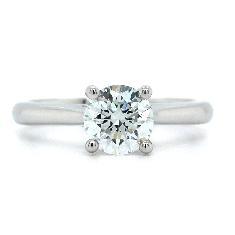 Platinum Round Diamond Solitaire Engagement Ring