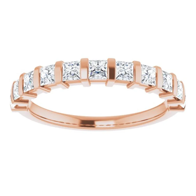 14K Rose 3/4 CTW Natural Diamond Anniversary Band