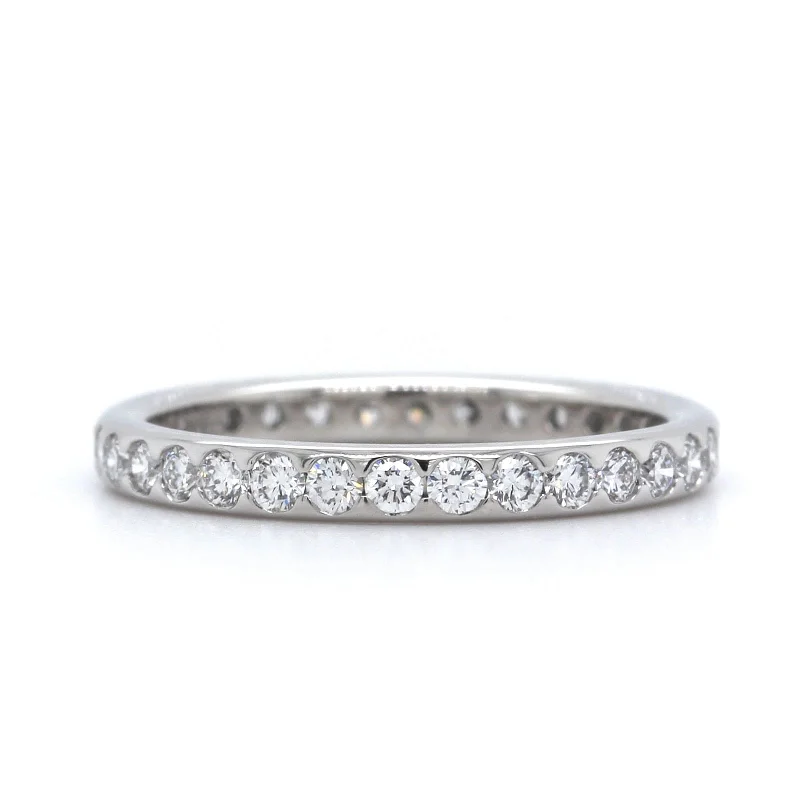 Platinum Smooth Channel Set Diamond Eternity Band