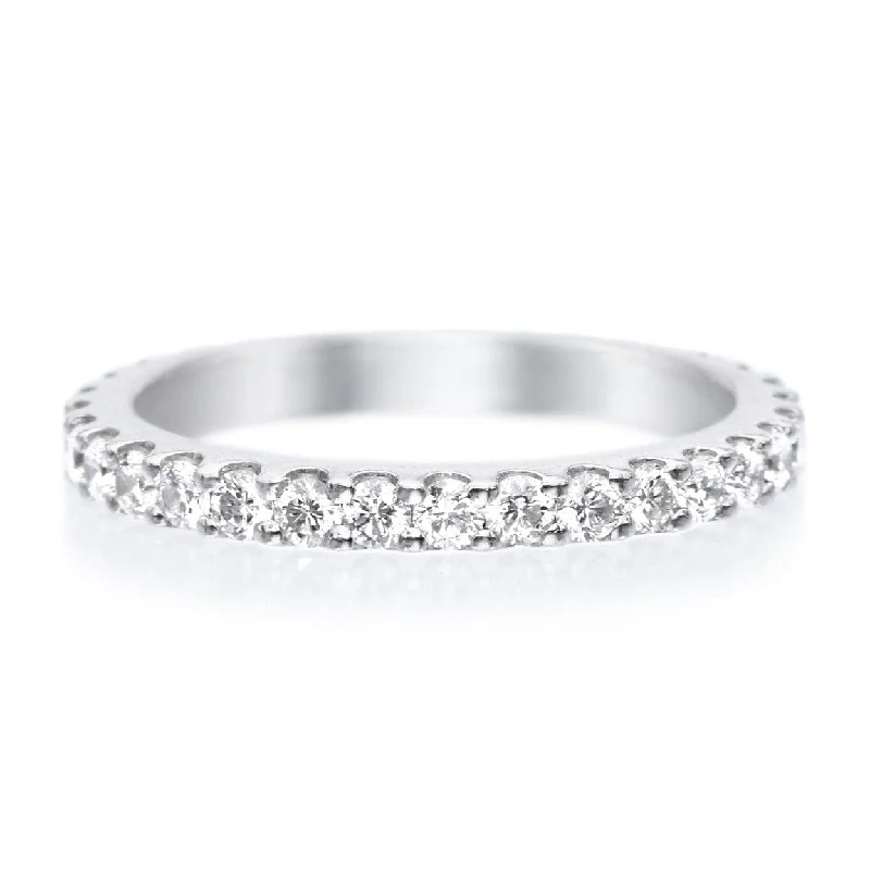 18K White Gold Shared Prong Diamond Eternity Band