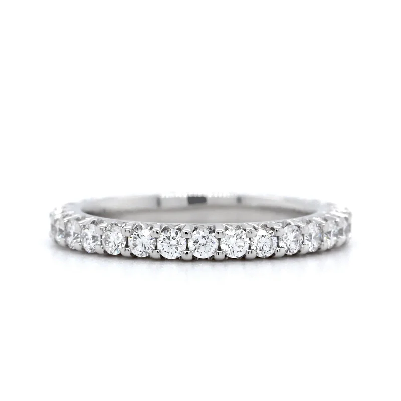 Platinum Shared Prong Diamond Eternity Band