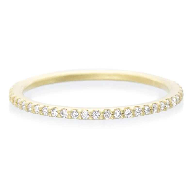 18K Yellow Gold Diamond Eternity Stacking Ring