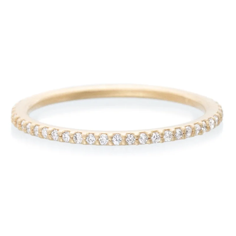 18K Rose Gold Diamond Eternity Stacking Ring