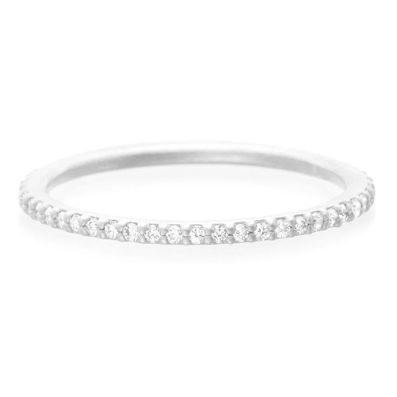 18K White Gold Diamond Eternity Stacking Ring