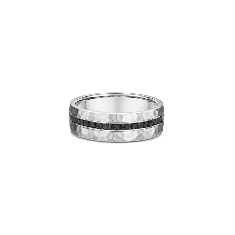 Dora Hammered Black Diamond Band