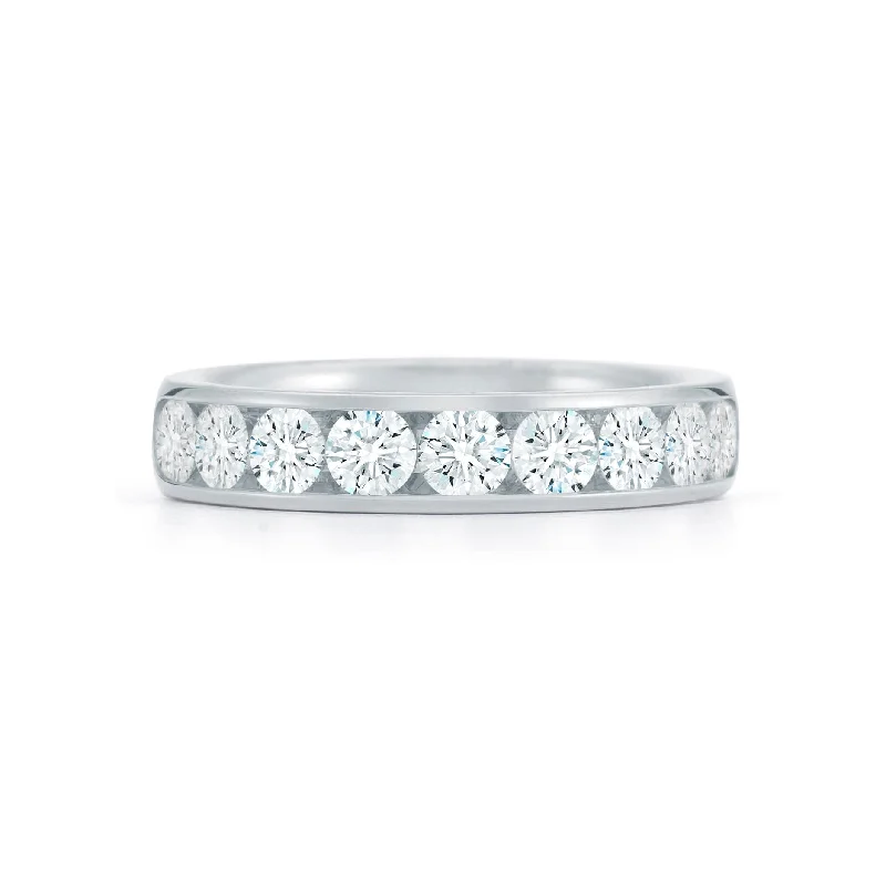 18K White Gold Channel Set Diamond Band