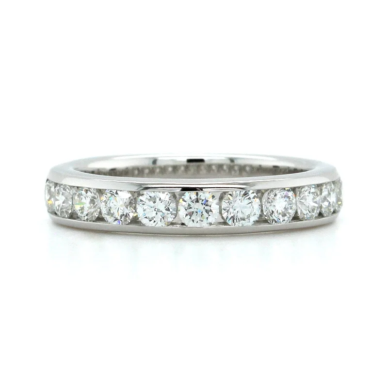 18K White Gold Channel Set 11 Stone Diamond Band