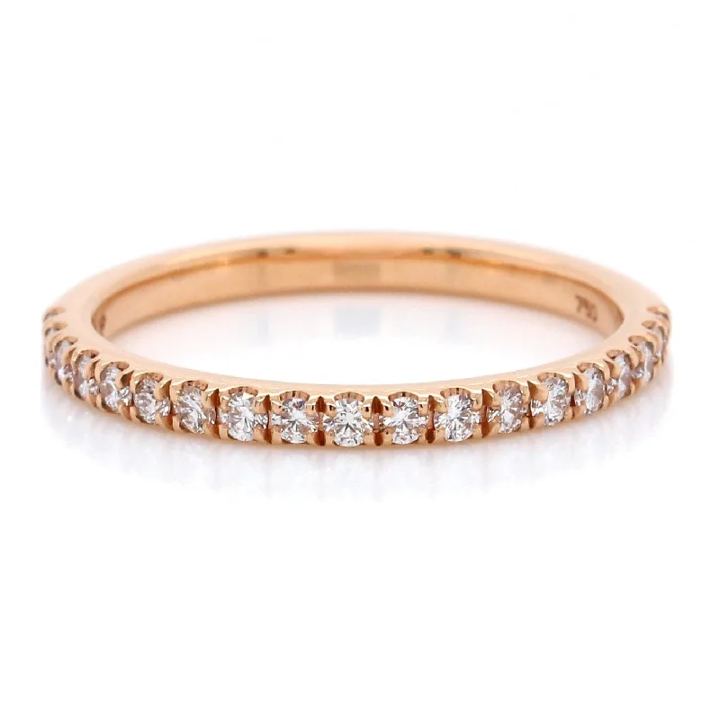 18K Rose Gold Shared Prong Diamond Wedding Band