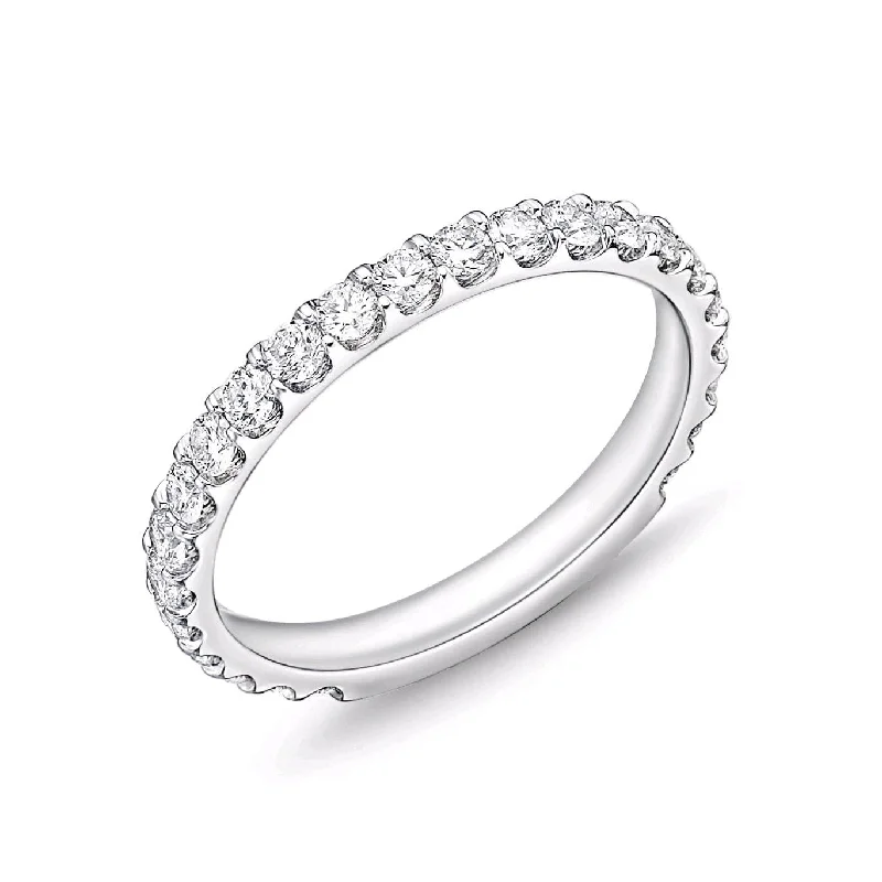 Platinum Round Diamond Band