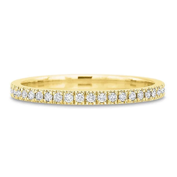 18K Yellow Gold Shared Prong Half Diamond Eternity Band