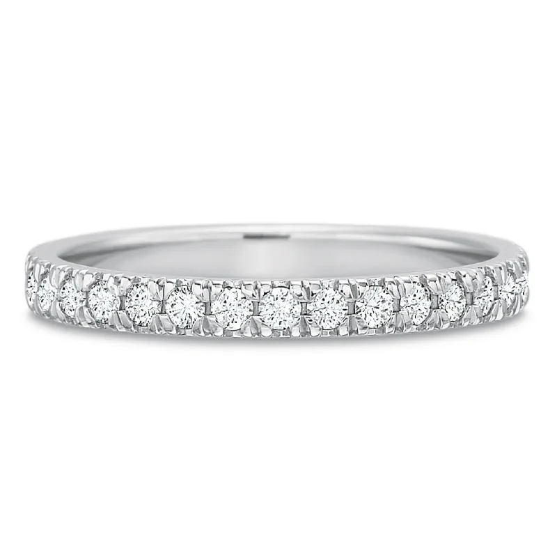 Platinum New Aire Split Shared Prong Eternity Band