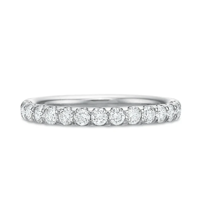 Platinum Comfort Fit Half Round Prong Set Band