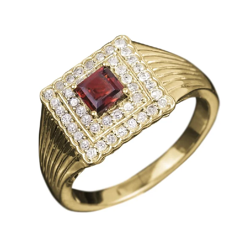 Maximo Diamond & Garnet Men's Ring