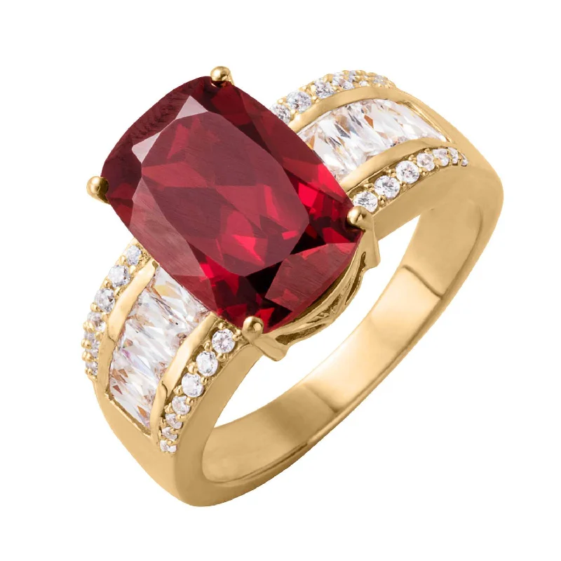 Shield Garnet Ring