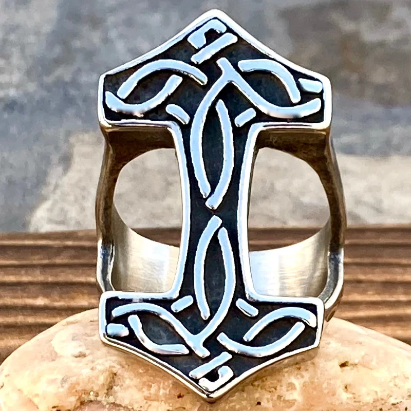 Thor's Double Hammer Ring - R216