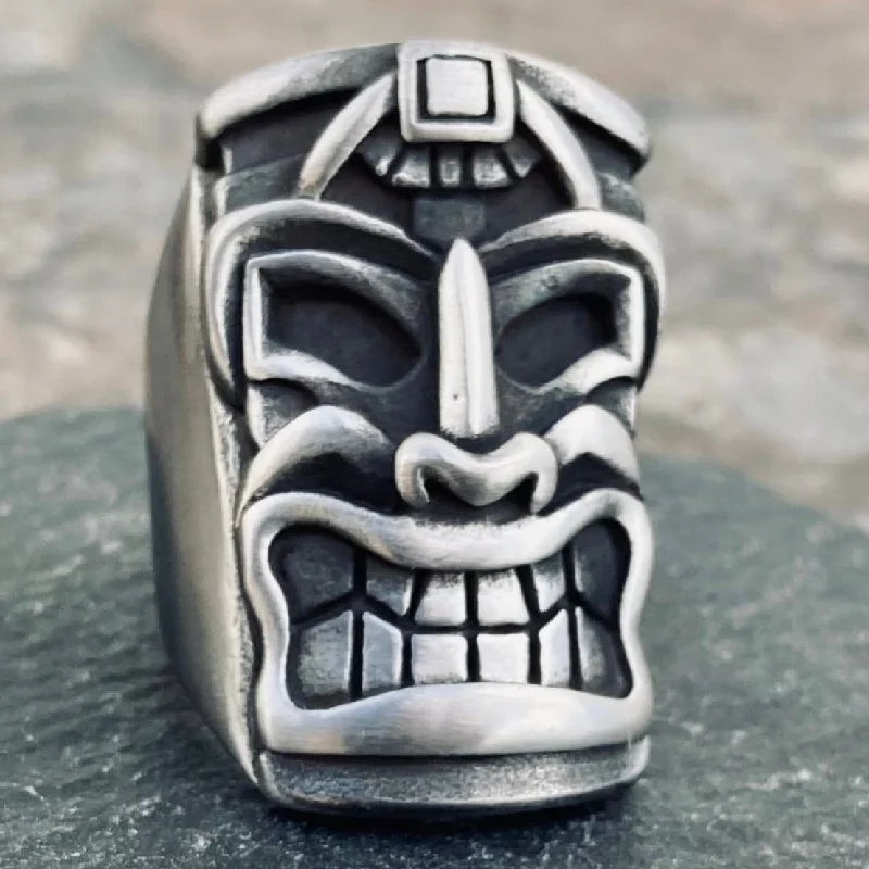 Tiki Ring - Tiki Man Skull - R201