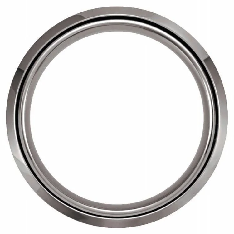 Tungsten 8 mm Satin & Beveled-Edge Band Size 13