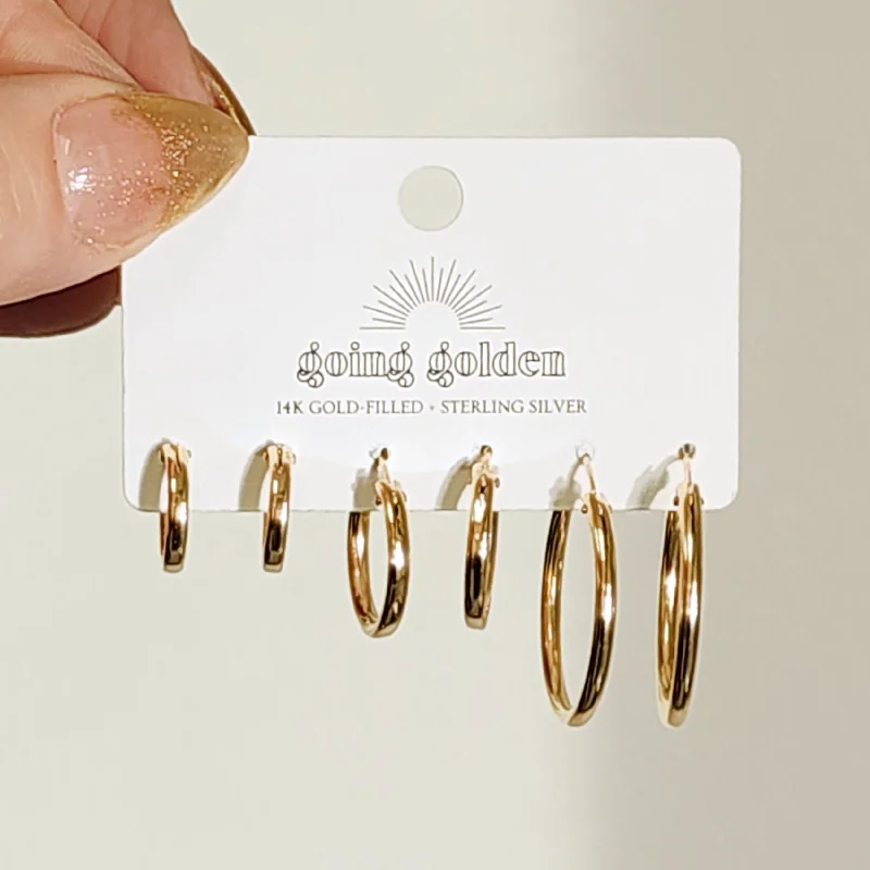 Gold Hoop Earring Set