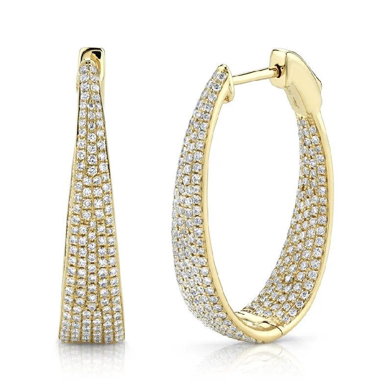 Pave Oval Hoops