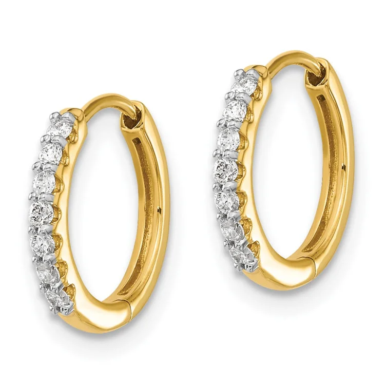 14k Diamond Hinged Hoop Earrings