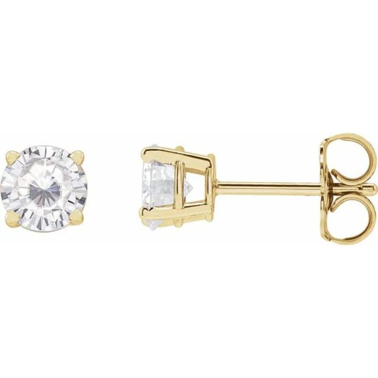 14K Yellow 5 mm Stuller Lab-Grown Moissanite Stud Earrings