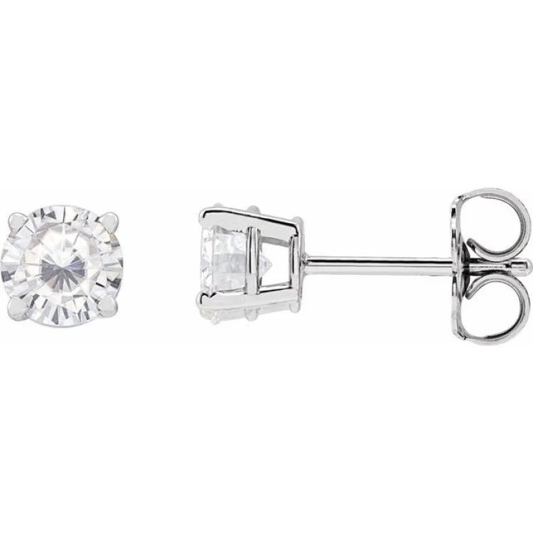 14K White 5 mm Stuller Lab-Grown Moissanite Stud Earrings