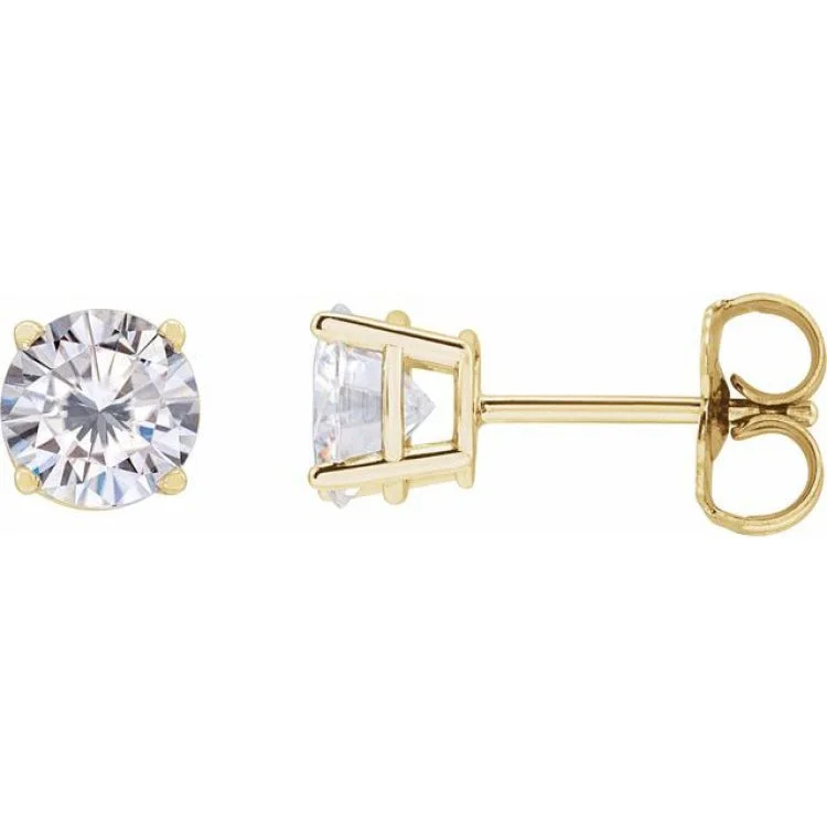 14K Yellow 5.5 mm Stuller Lab-Grown Moissanite Stud Earrings