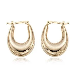 14K Yellow Gold Small Chunky Hoop Earrings