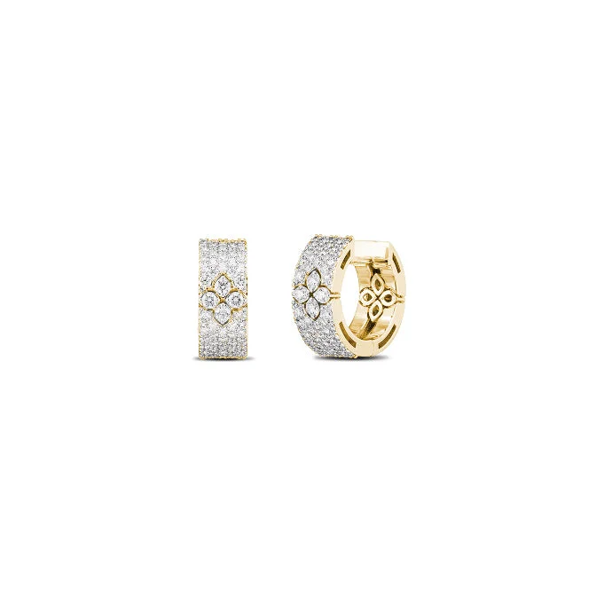 Roberto Coin Love in Verona 18K Yellow Gold Wide Diamond Hoop Earrings