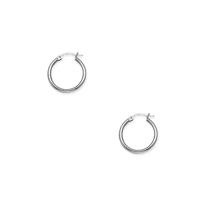 Sabel Everyday Collection 20mm Polished Hoop Earrings in 14K White Gold