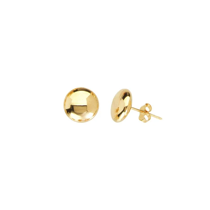 Sabel Everyday Collection Flat Bead Stud Earrings in 14K Yellow Gold