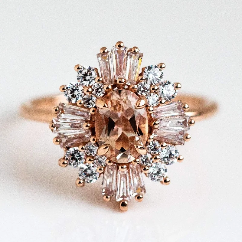 14K Rose Gold Victoria Vintage Cluster Ring