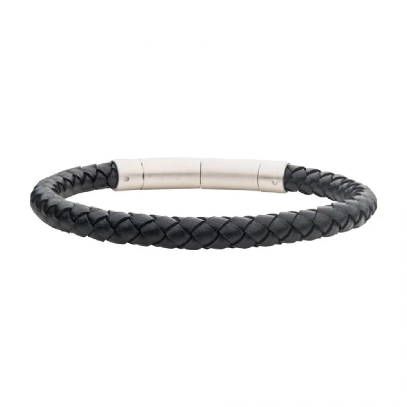 6mm Black Leather Bracelet