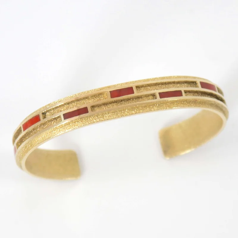 Gold and Coral Cuff